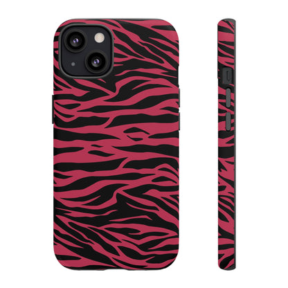 Viva Magenta Cute Wild Tiger Print Pattern Tough Phone Case, Phone Case, JSCHAFFA.com