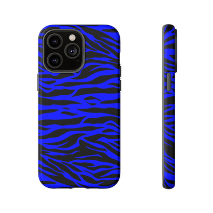 Blue Wild Tiger Print Pattern Tough Phone Case To protect your Phone, Phone Case, JSCHAFFA.com