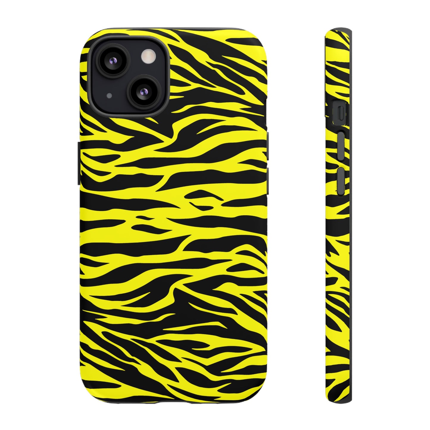 Yellow Cute Wild Tiger Print Pattern Tough Phone Case, Phone Case, JSCHAFFA.com