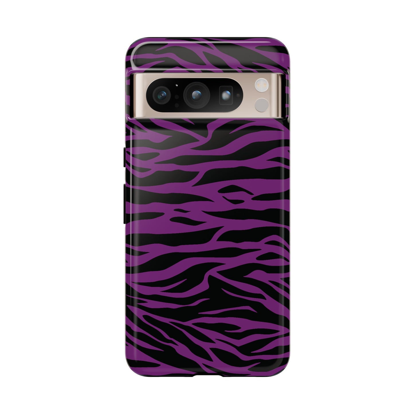 Purple Black Tiger print tough phone case, Phone Case, JSCHAFFA.com