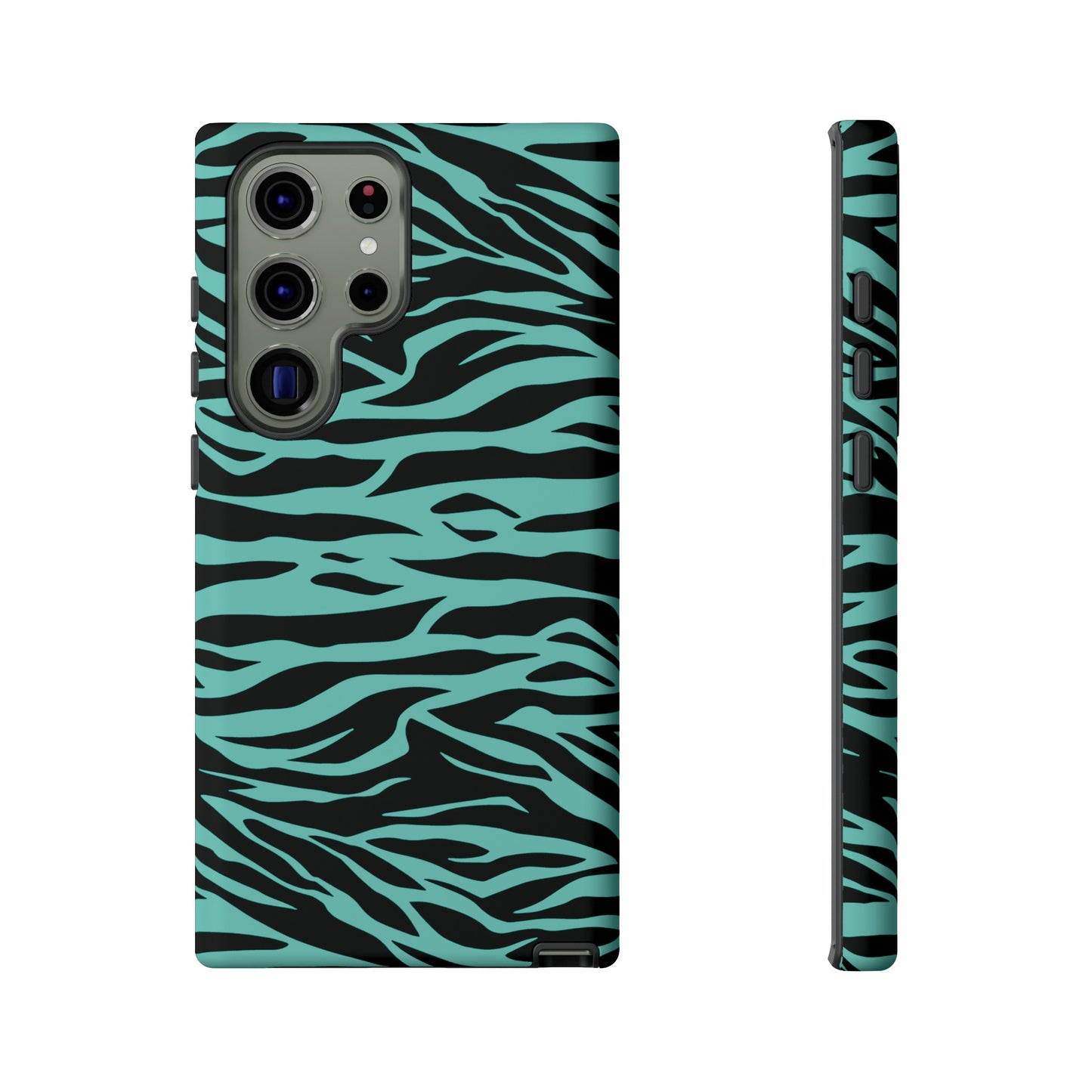 Aqua Cute Wild Tiger Print Pattern Tough Phone Case, Phone Case, JSCHAFFA.com