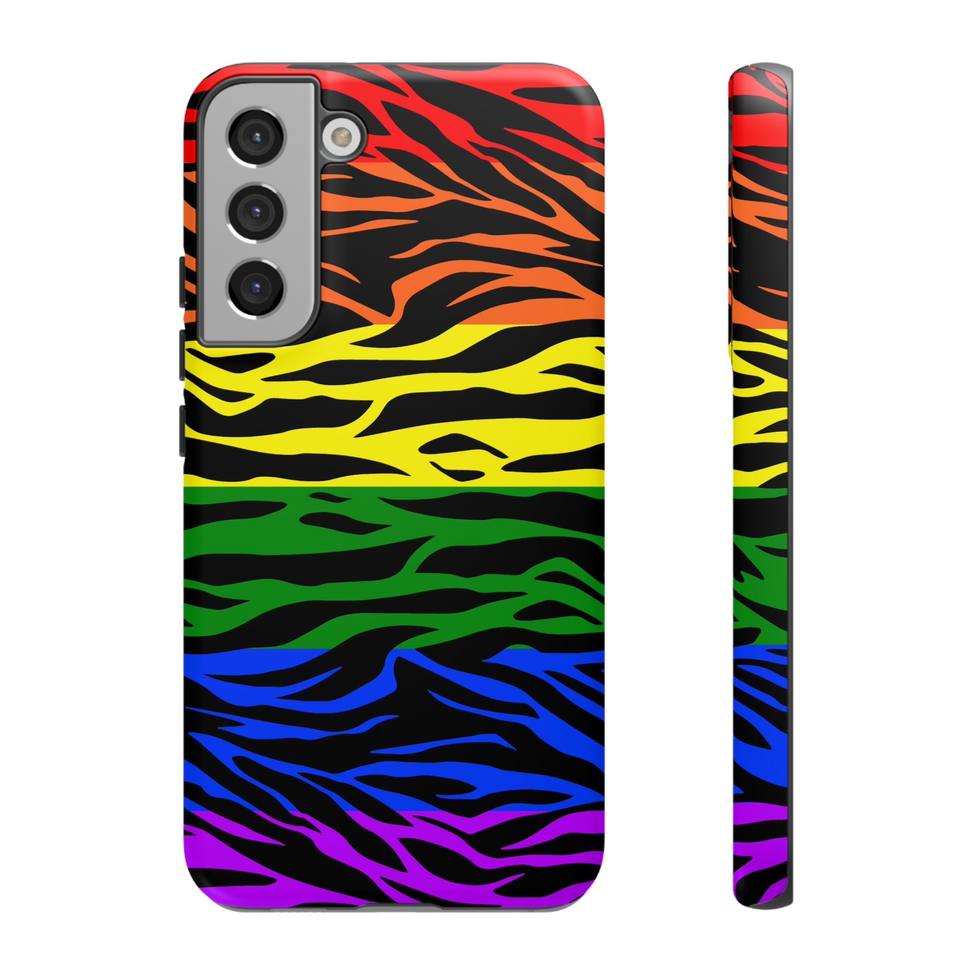 Pride LGBT Rainbow Discrete Tough Phone Case Tiger Print, Phone Case, JSCHAFFA.com