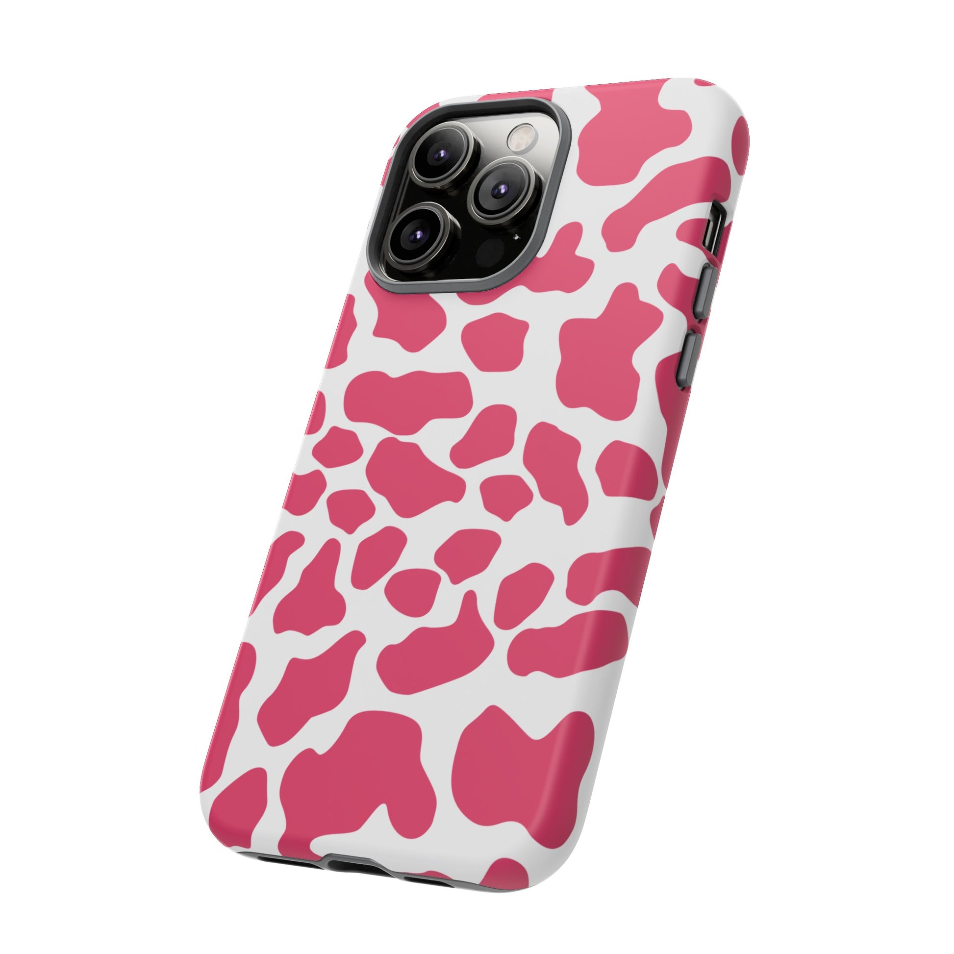 Pink Cow Print Cellphone Case iPhone Samsung Google, Phone Case, JSCHAFFA.com