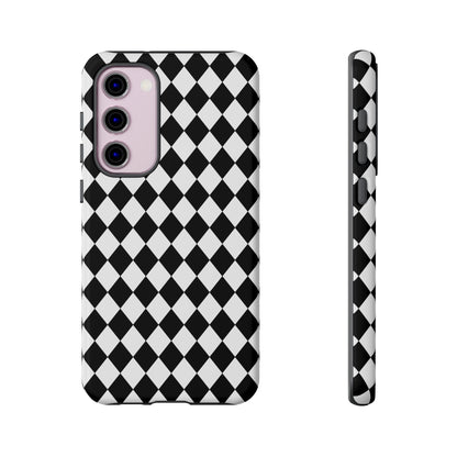 White and Black Dimond Tough phone Case Cover | iPhone | Google | Samsung