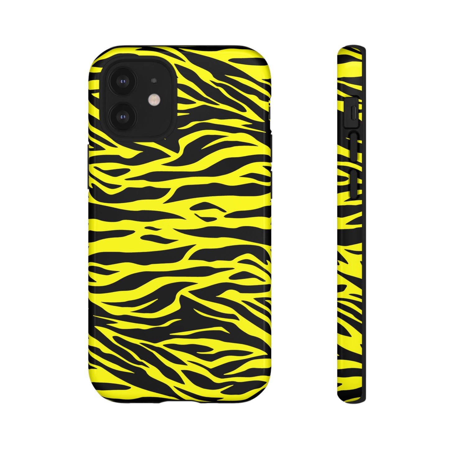 Yellow Cute Wild Tiger Print Pattern Tough Phone Case, Phone Case, JSCHAFFA.com