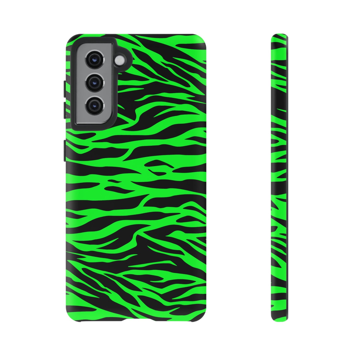 Green Cute Wild Tiger Print Pattern Tough Phone Case, Phone Case, JSCHAFFA.com