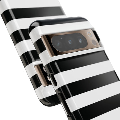 Black and White Stripe Tough Phone Case, Phone Case, JSCHAFFA.com