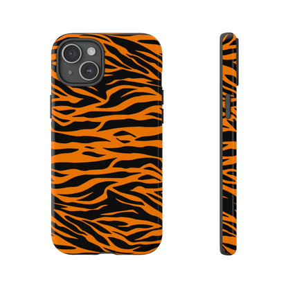 Orange Cute Wild Tiger Print Pattern Tough Phone Case., Phone Case, JSCHAFFA.com