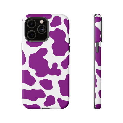 Purple Cow print phone Case iPhone Samsung Google, Phone Case, JSCHAFFA.com