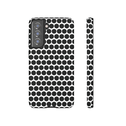 Cute Black White Polkadot Tough Case for iPhone, Samsung, Google