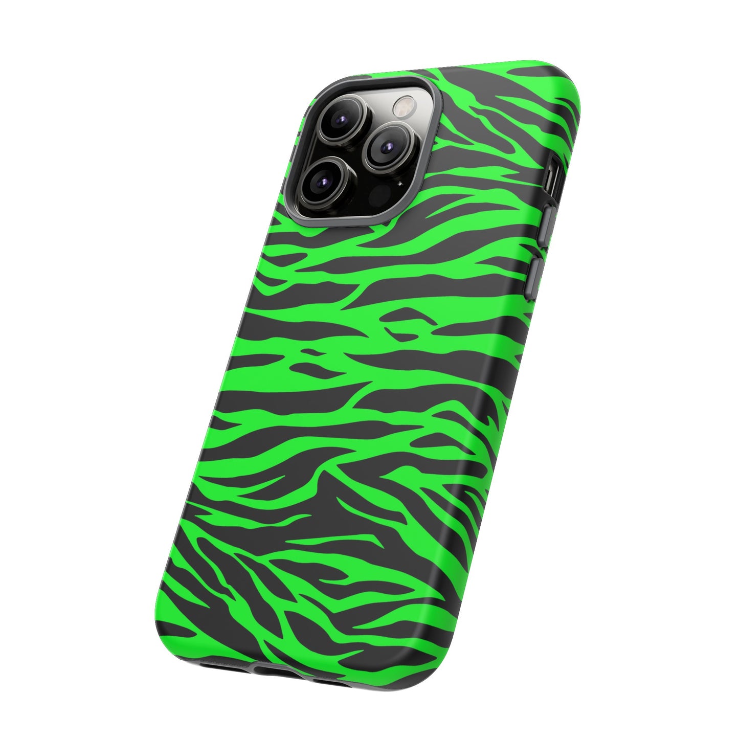 Green Cute Wild Tiger Print Pattern Tough Phone Case, Phone Case, JSCHAFFA.com