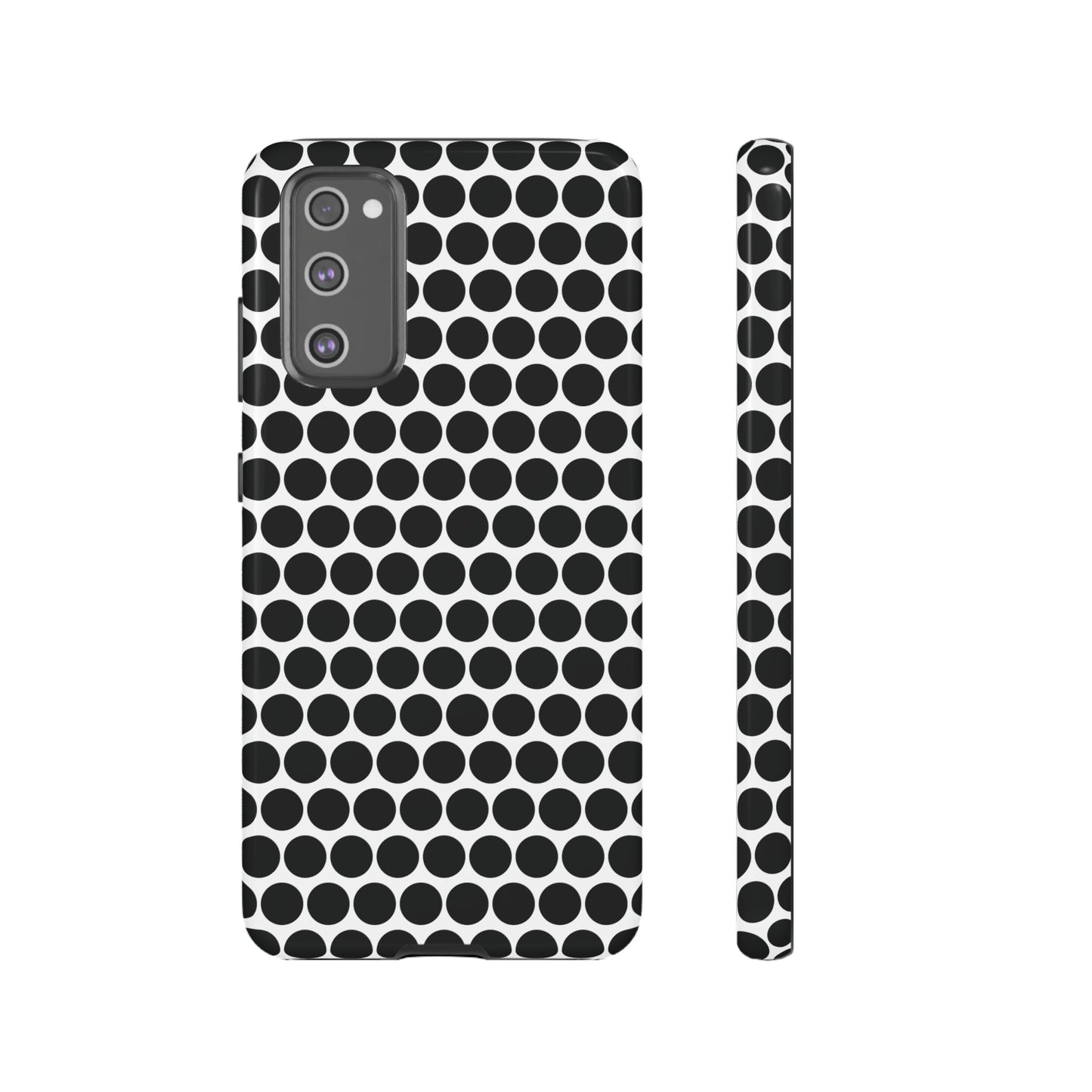 Cute Black White Polkadot Tough Case for iPhone, Samsung, Google