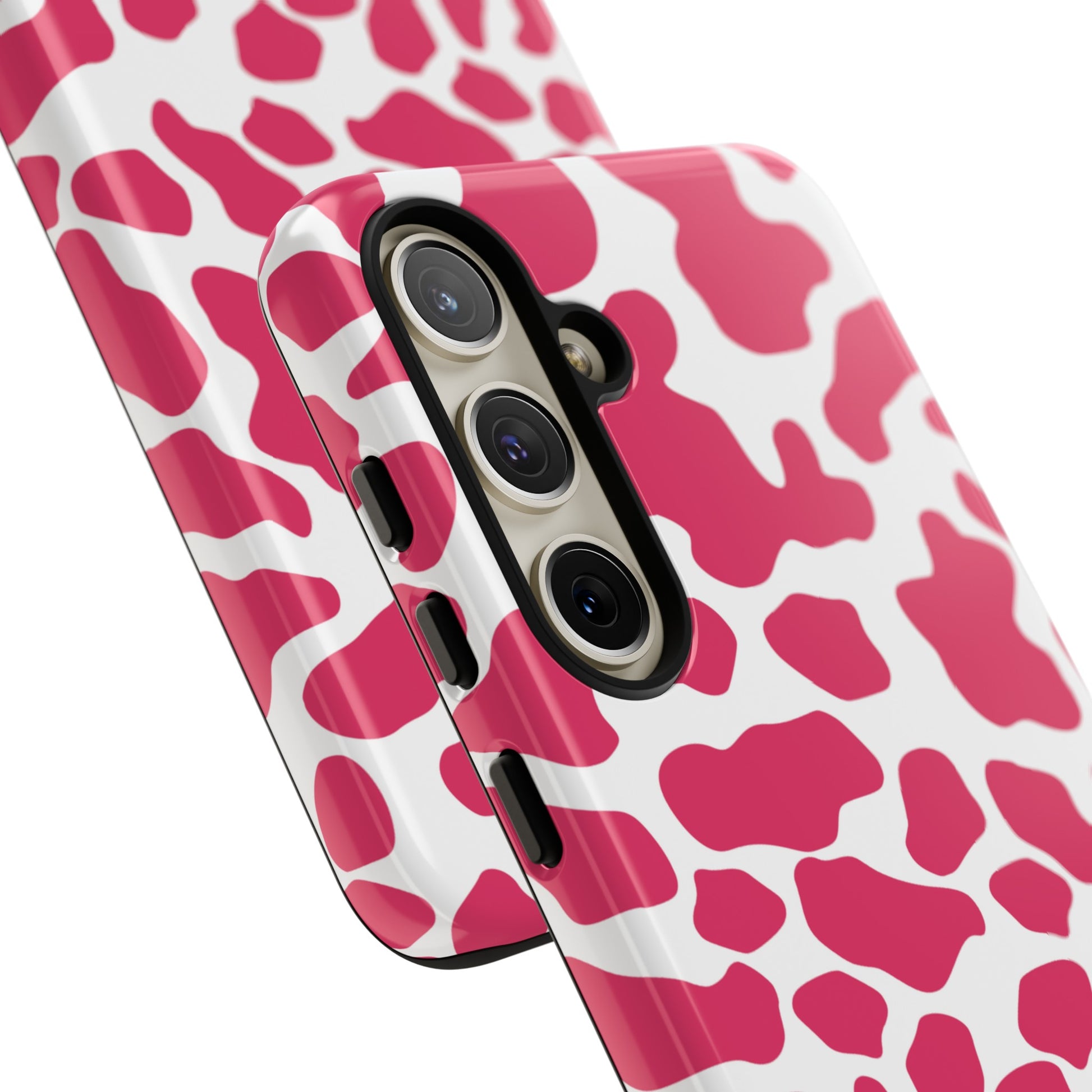 Pink Cow Print Cellphone Case iPhone Samsung Google, Phone Case, JSCHAFFA.com