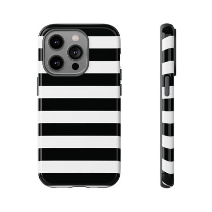 Black and White Stripe Tough Phone Case