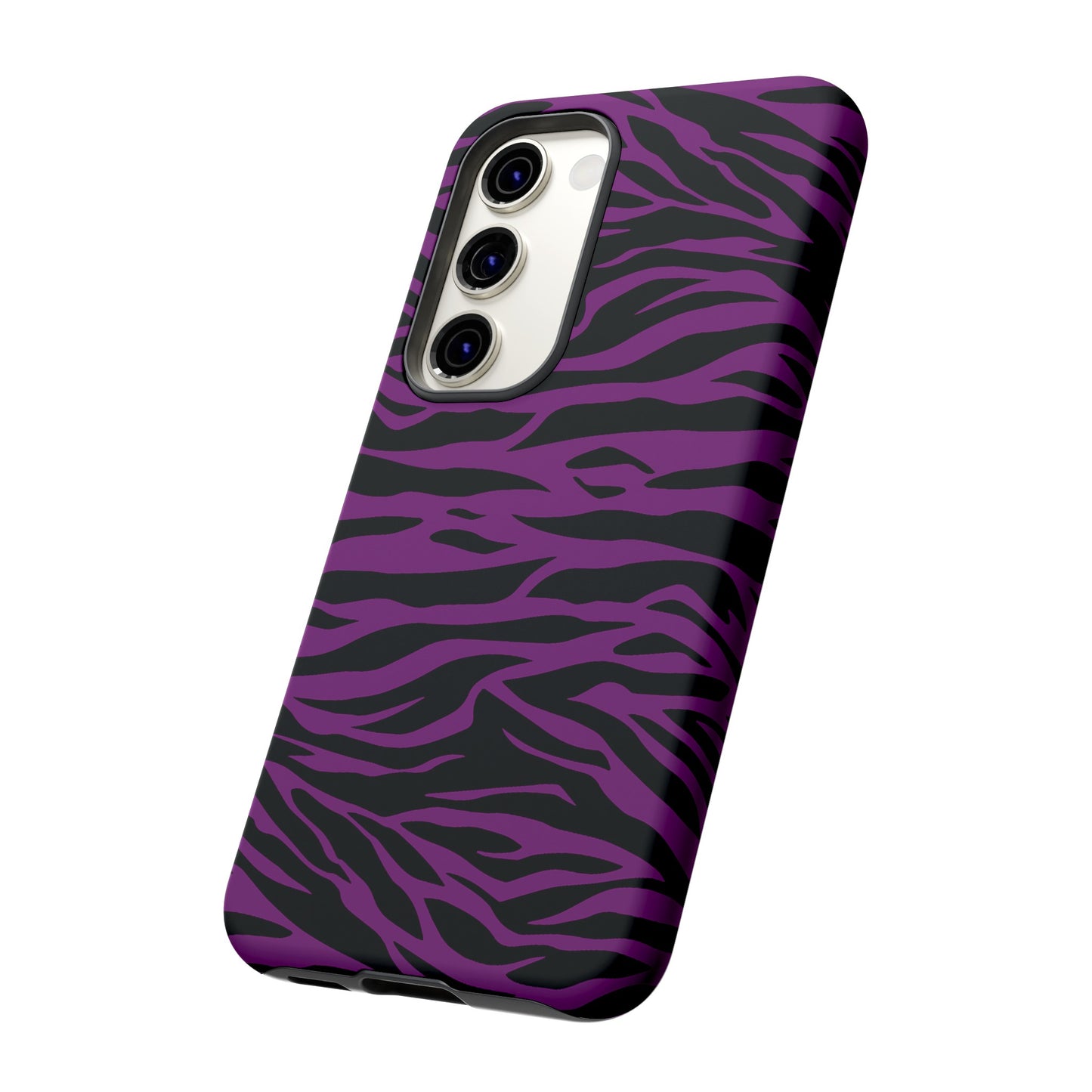 Purple Black Tiger print tough phone case, Phone Case, JSCHAFFA.com