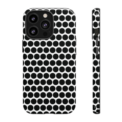 Cute Black White Polkadot Tough Case for iPhone, Samsung, Google, Phone Case, JSCHAFFA.com