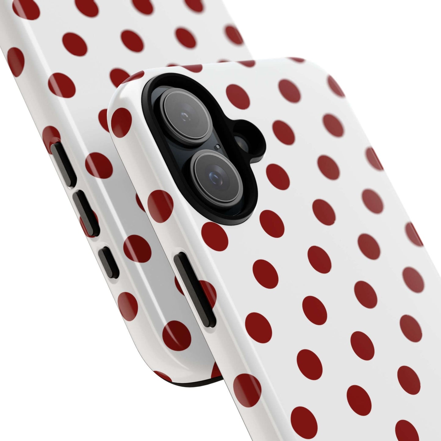 Cherry Red Polka dot Tough Case Phone Case for iPhone, Samsung, Google