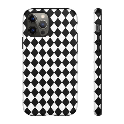 White and Black Dimond Tough phone Case Cover | iPhone | Google | Samsung