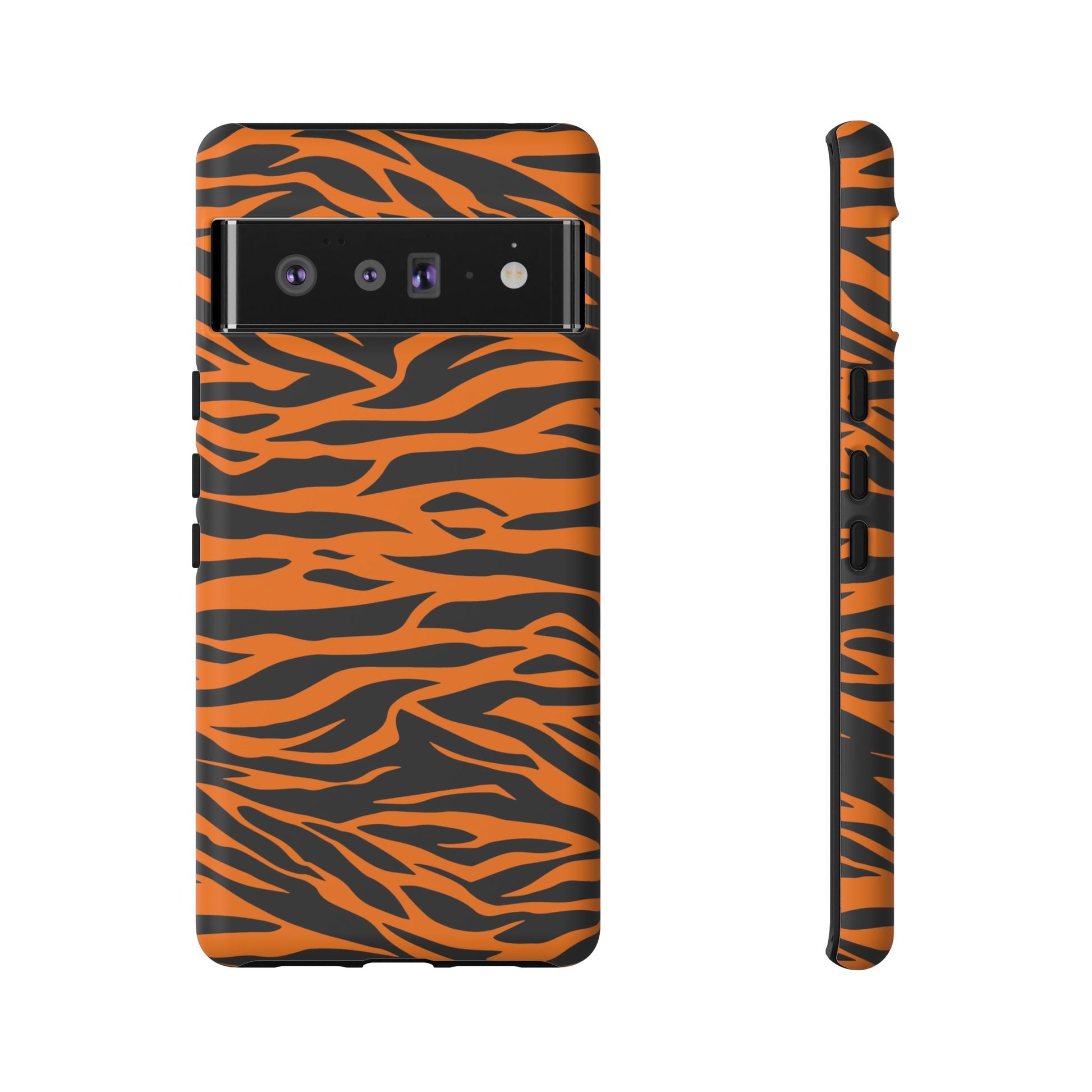 Orange Cute Wild Tiger Print Pattern Tough Phone Case., Phone Case, JSCHAFFA.com