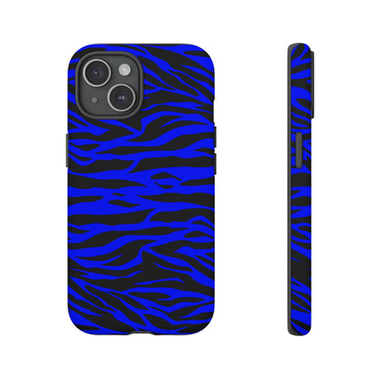 Blue Wild Tiger Print Pattern Tough Phone Case To protect your Phone, Phone Case, JSCHAFFA.com