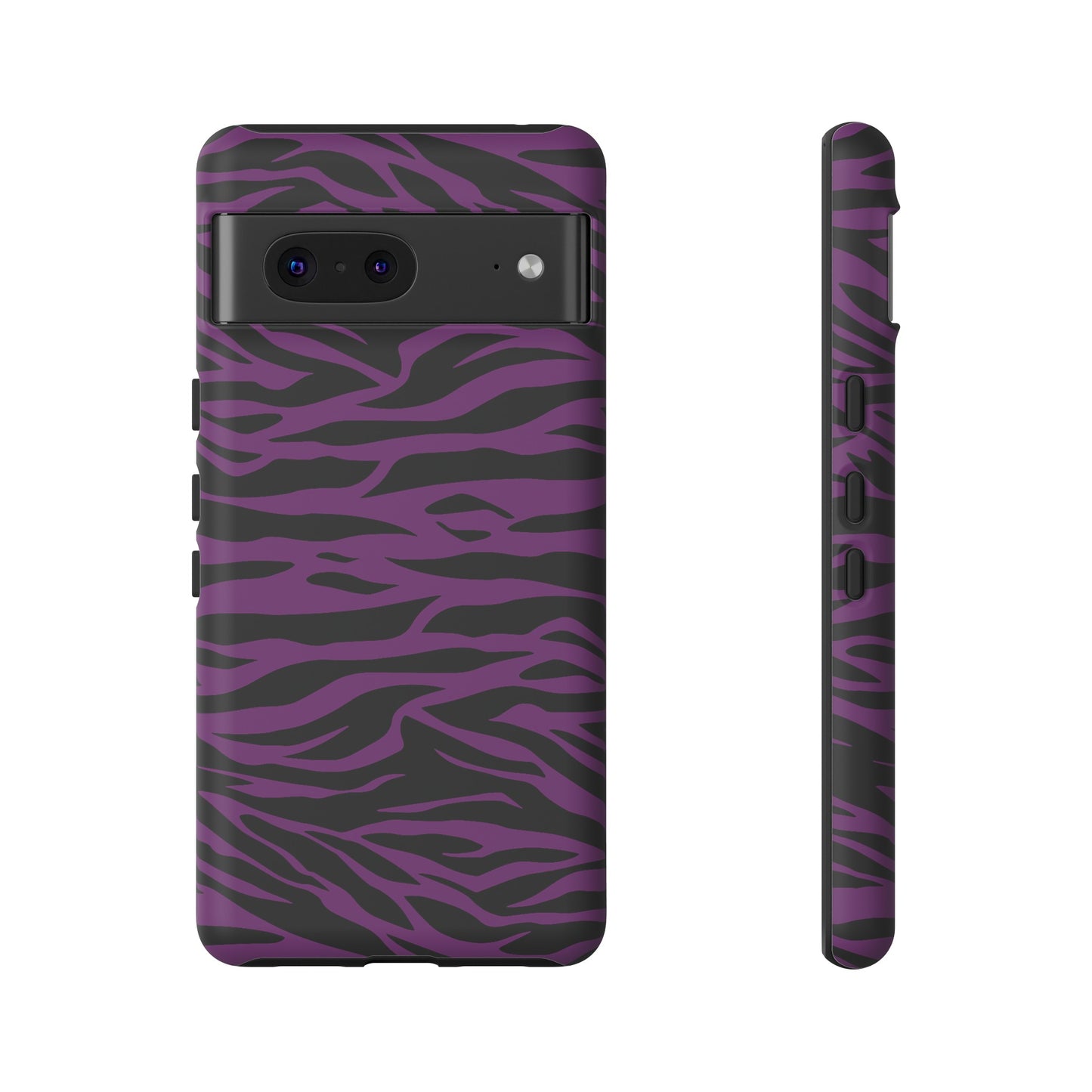 Purple Black Tiger print tough phone case, Phone Case, JSCHAFFA.com