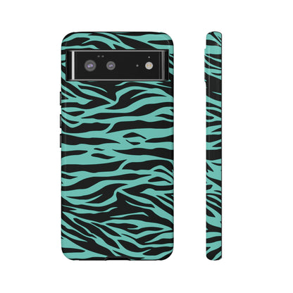 Aqua Cute Wild Tiger Print Pattern Tough Phone Case