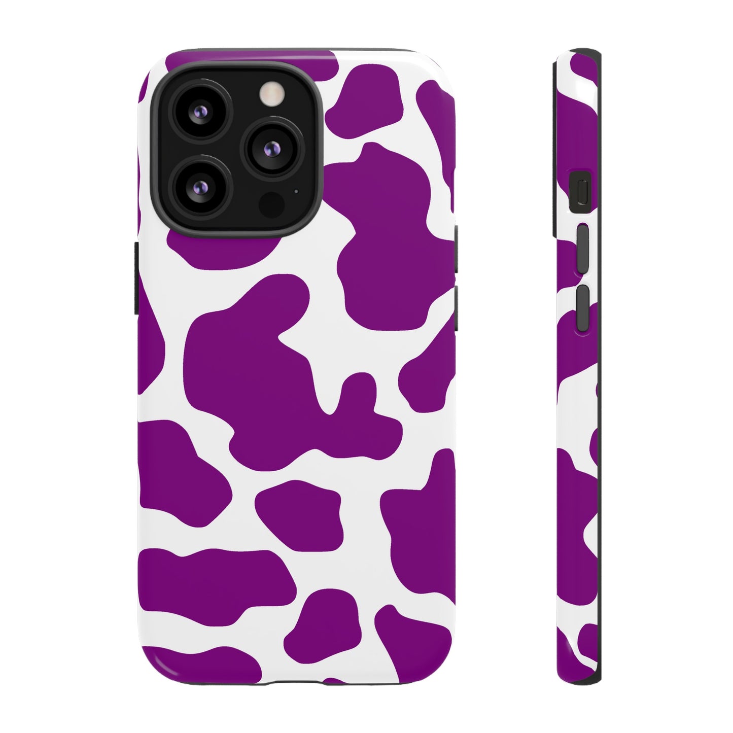 Purple Cow print phone Case iPhone Samsung Google, Phone Case, JSCHAFFA.com