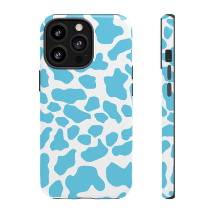 Blue Cow print phone case iPhone Samsung Google