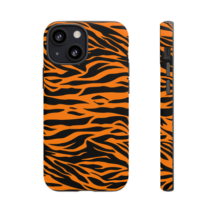 Orange Cute Wild Tiger Print Pattern Tough Phone Case., Phone Case, JSCHAFFA.com