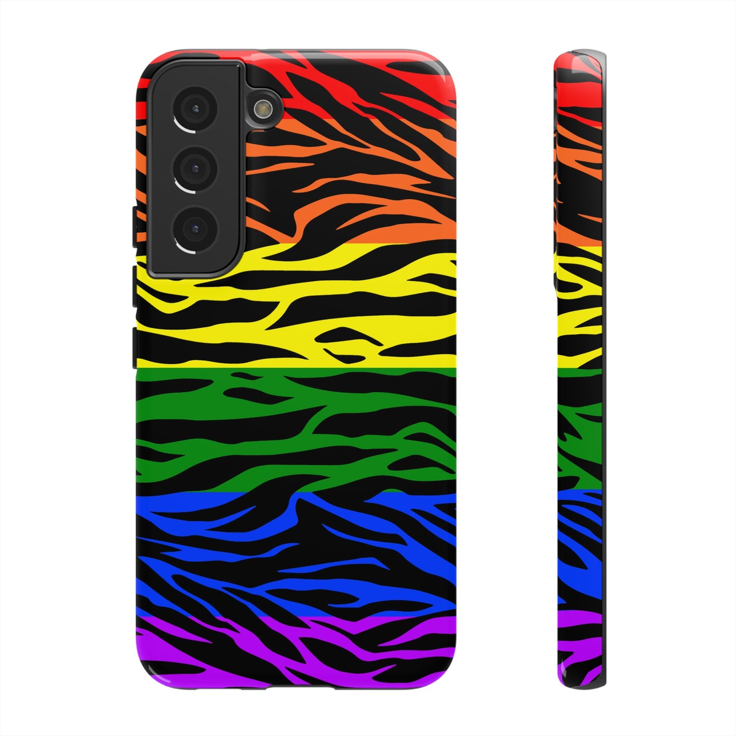 Pride LGBT Rainbow Discrete Tough Phone Case Tiger Print, Phone Case, JSCHAFFA.com