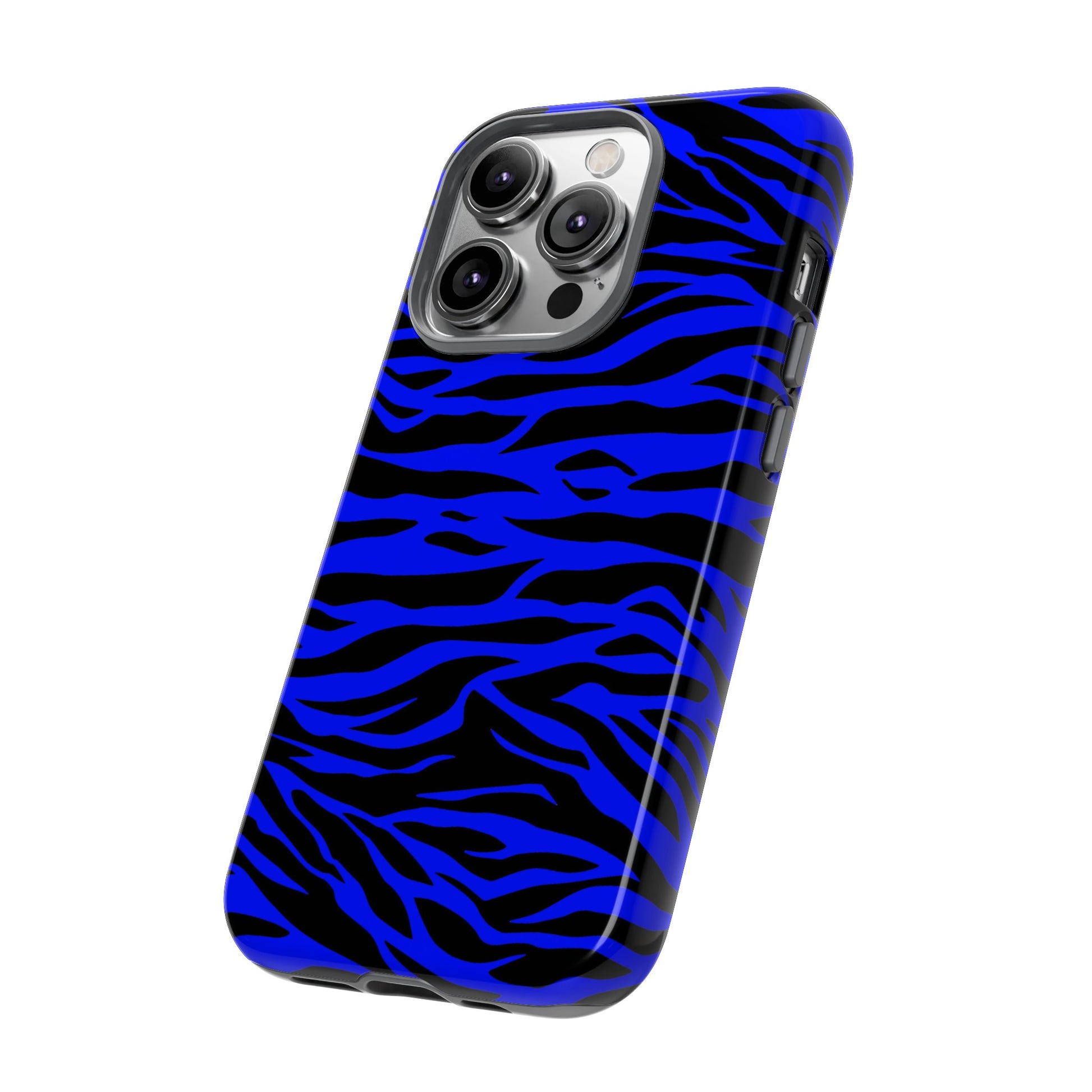 Blue Wild Tiger Print Pattern Tough Phone Case To protect your Phone, Phone Case, JSCHAFFA.com