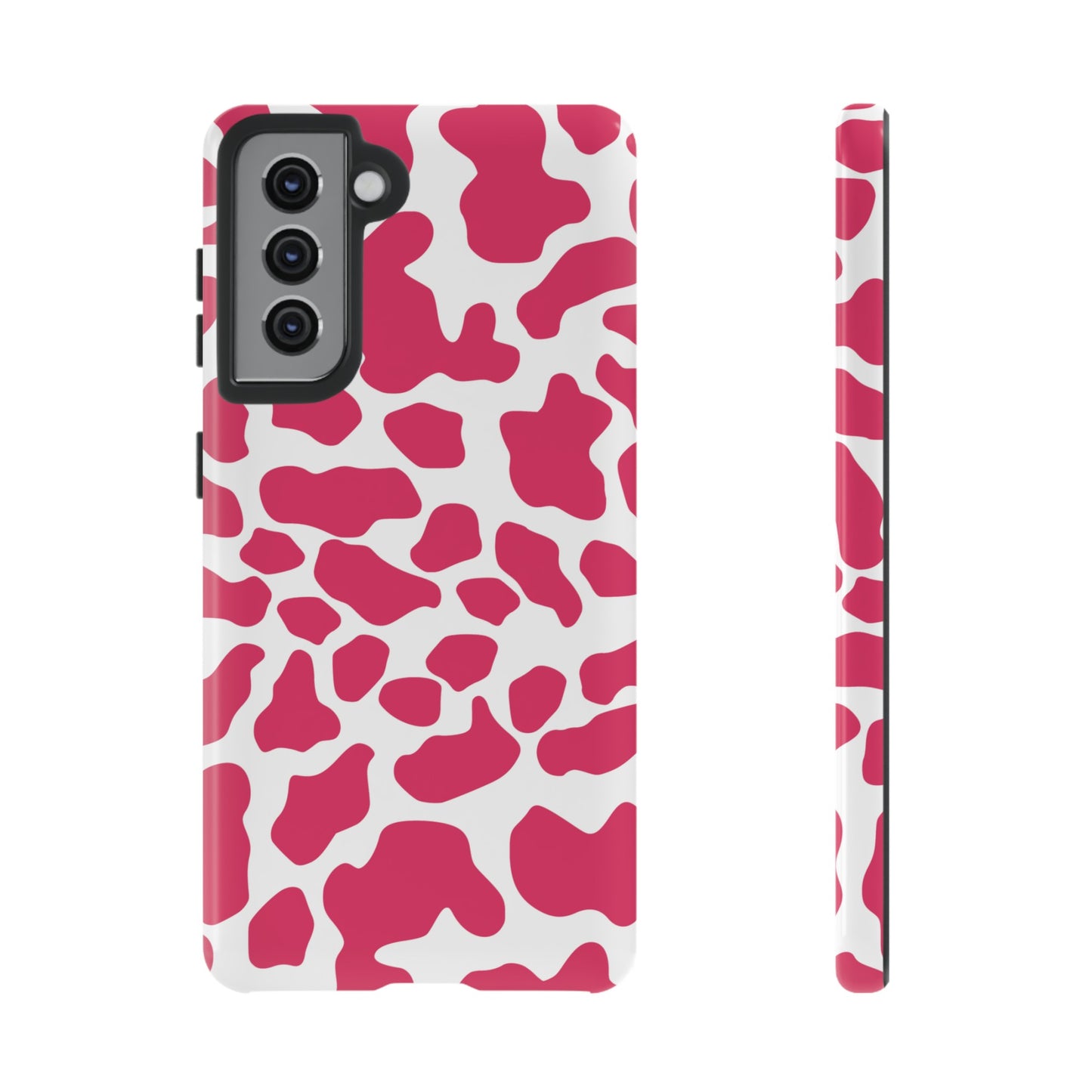 Pink Cow Print Cellphone Case iPhone Samsung Google, Phone Case, JSCHAFFA.com