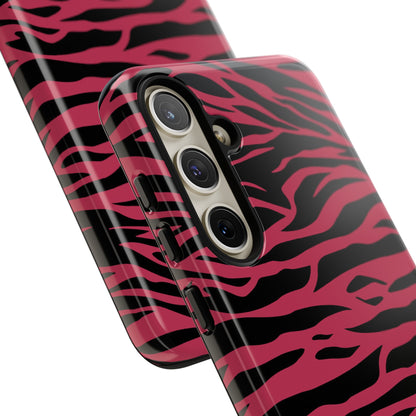 Viva Magenta Cute Wild Tiger Print Pattern Tough Phone Case, Phone Case, JSCHAFFA.com