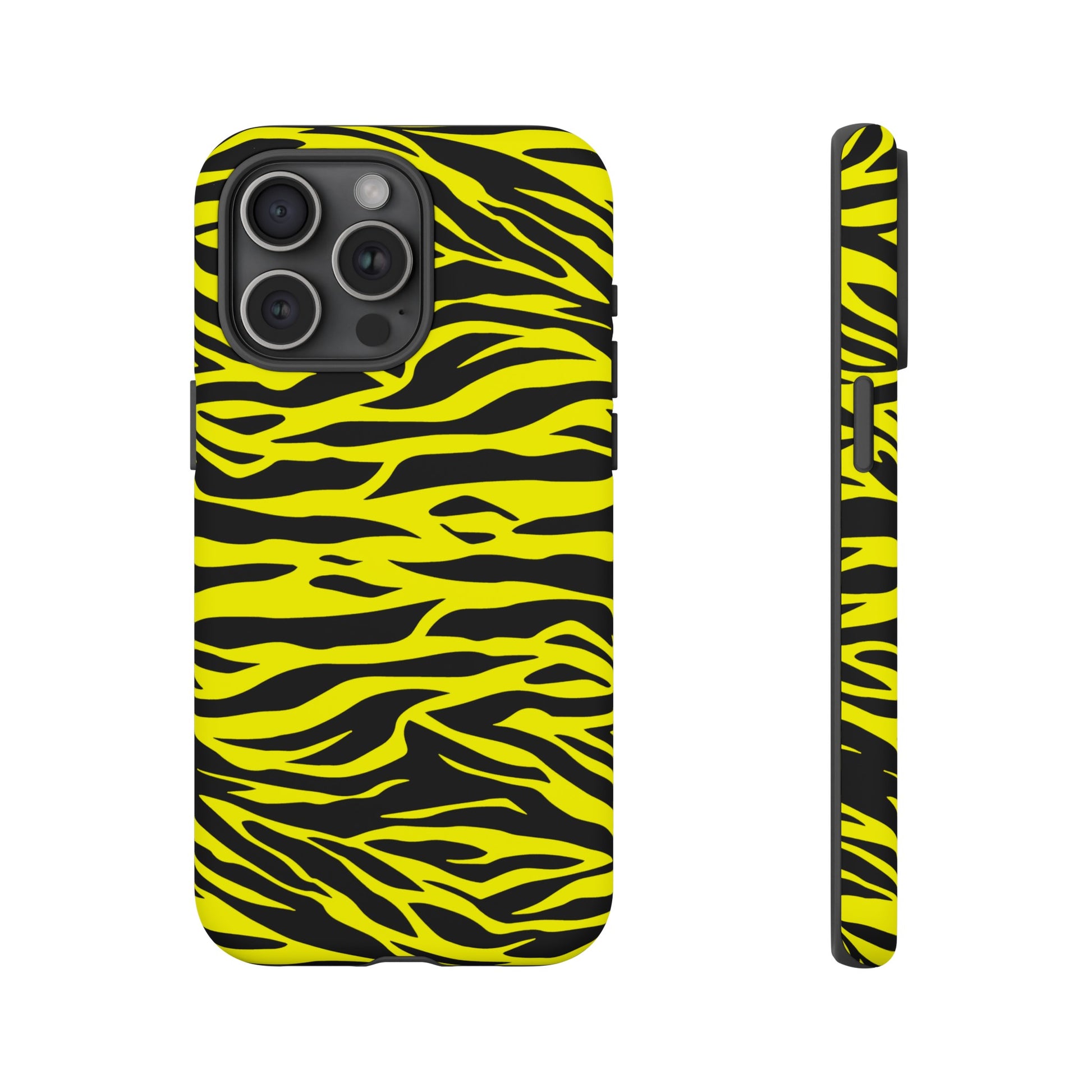 Yellow Cute Wild Tiger Print Pattern Tough Phone Case, Phone Case, JSCHAFFA.com