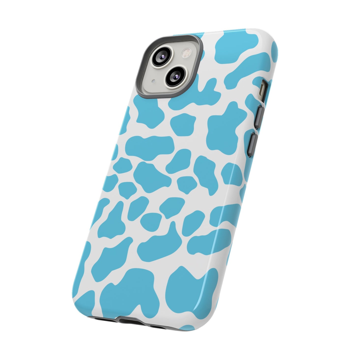 Blue Cow print phone case iPhone Samsung Google, Phone Case, JSCHAFFA.com