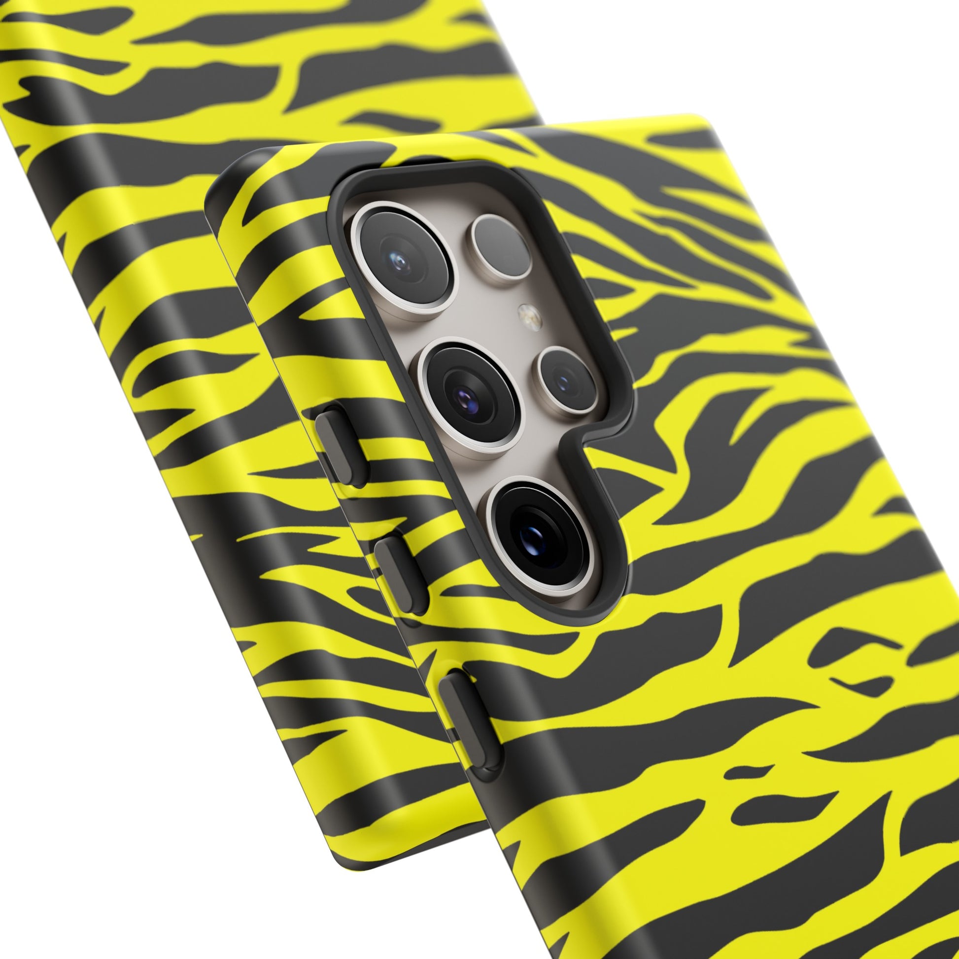 Yellow Cute Wild Tiger Print Pattern Tough Phone Case, Phone Case, JSCHAFFA.com