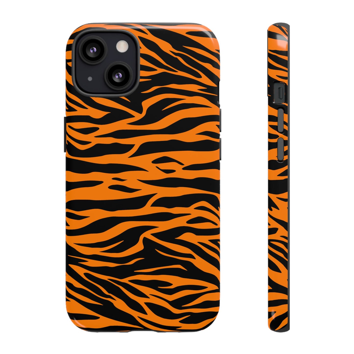 Orange Cute Wild Tiger Print Pattern Tough Phone Case.