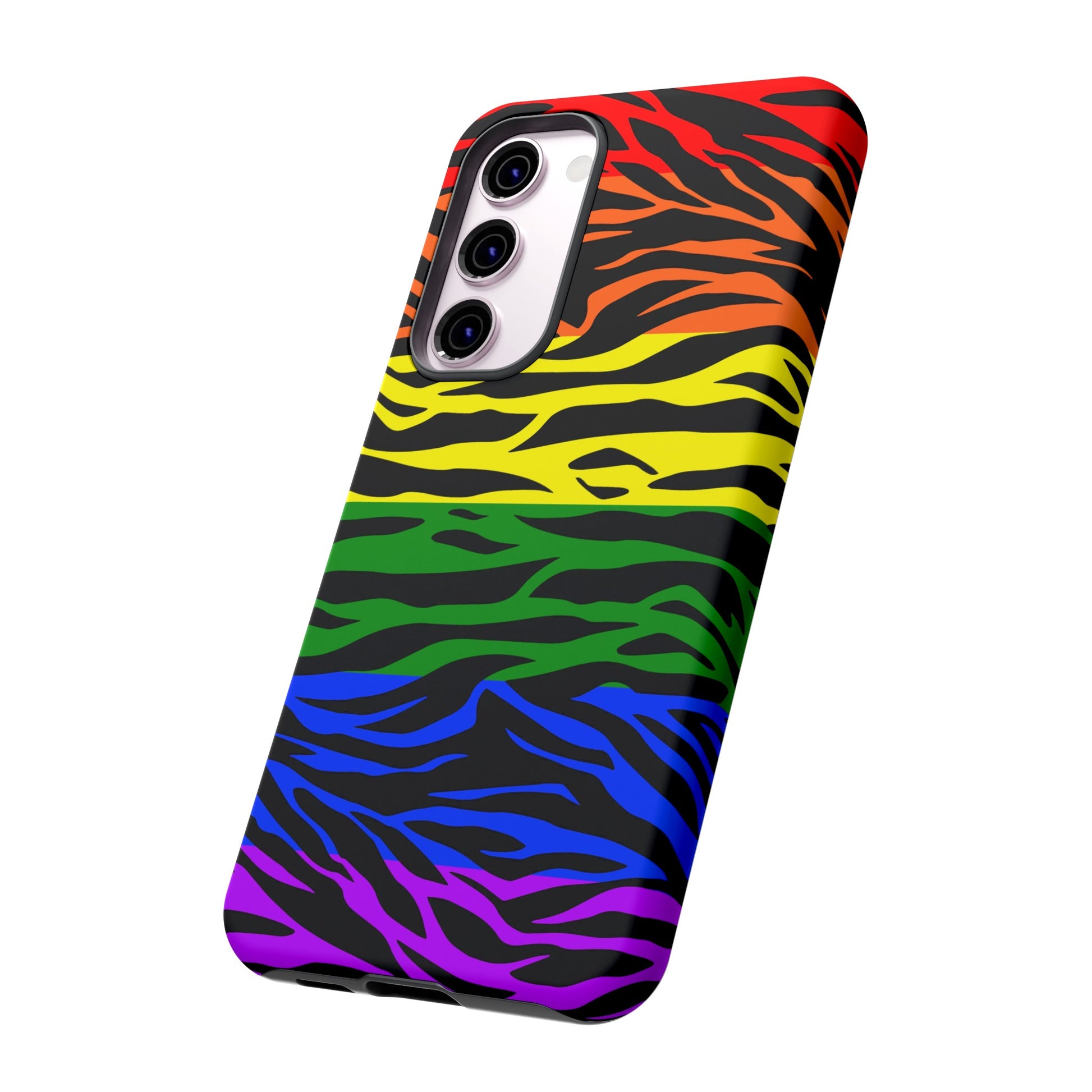 Pride LGBT Rainbow Discrete Tough Phone Case Tiger Print, Phone Case, JSCHAFFA.com