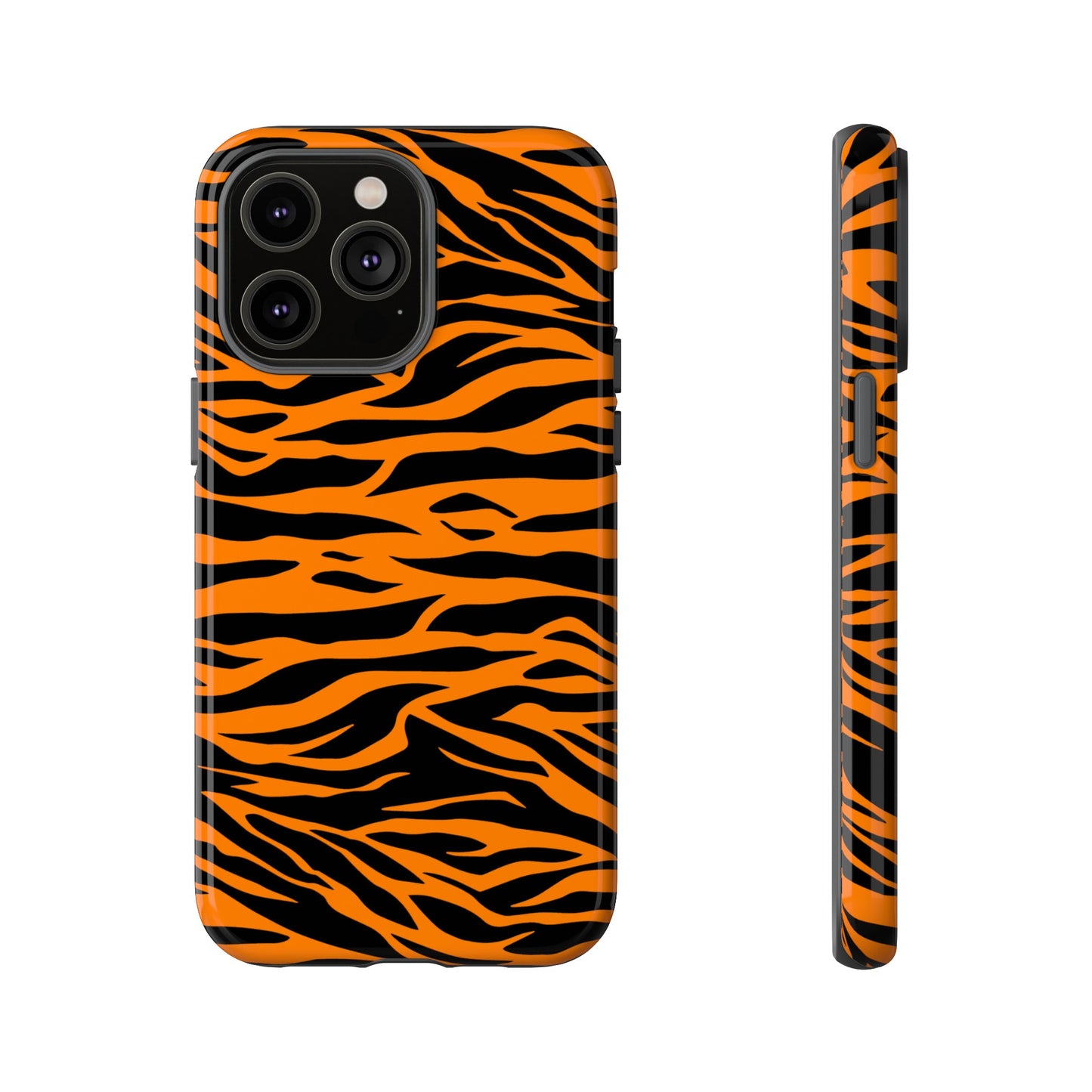 Orange Cute Wild Tiger Print Pattern Tough Phone Case., Phone Case, JSCHAFFA.com