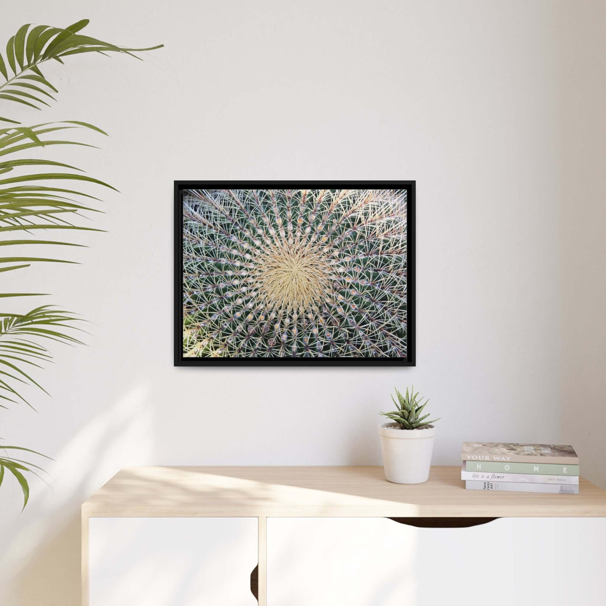 Cactus Wall aArt Matte Canvas With Black Frame Wall art JSCHAFFA.com