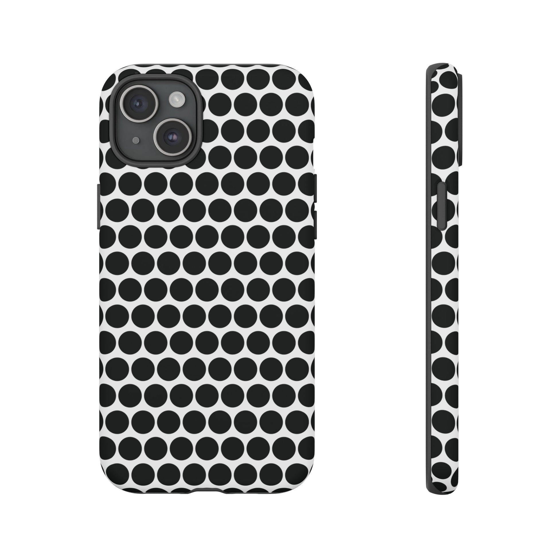 Cute Black White Polkadot Tough Case for iPhone, Samsung, Google, Phone Case, JSCHAFFA.com