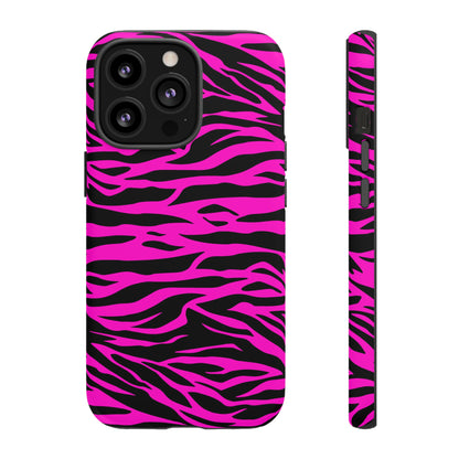 Pink Phone Case Tough Tiger Print, Mobile Phone Case, JSCHAFFA.com