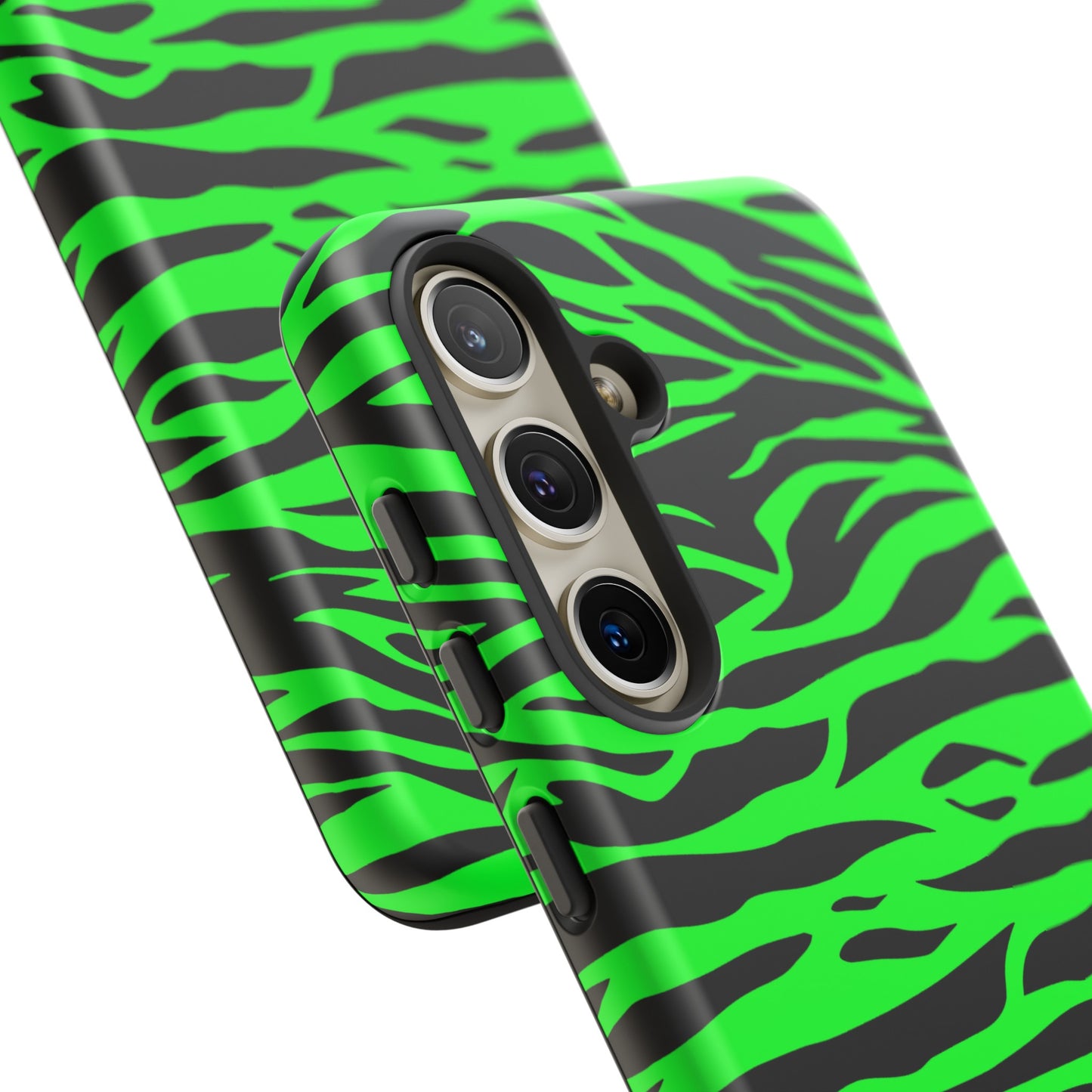 Green Cute Wild Tiger Print Pattern Tough Phone Case, Phone Case, JSCHAFFA.com