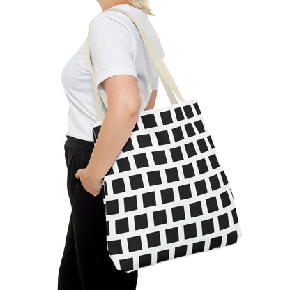 Tote Bag Black Square Pattern Shoulder Bag Versatile and Durable Bags JSCHAFFA.com