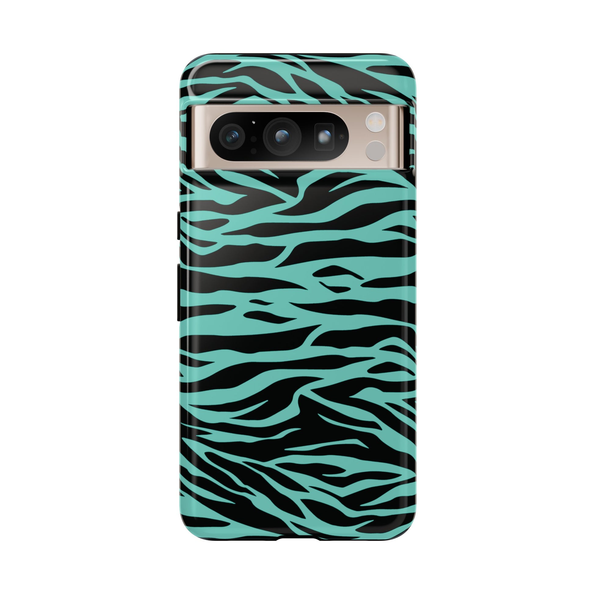 Aqua Cute Wild Tiger Print Pattern Tough Phone Case, Phone Case, JSCHAFFA.com