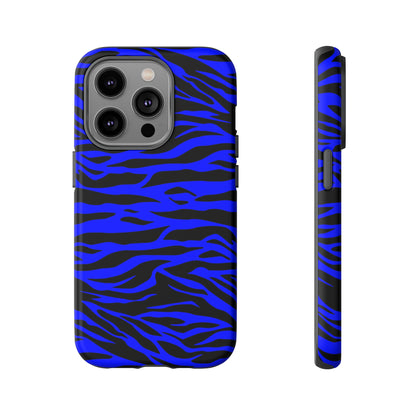 Blue Wild Tiger Print Pattern Tough Phone Case To protect your Phone, Phone Case, JSCHAFFA.com