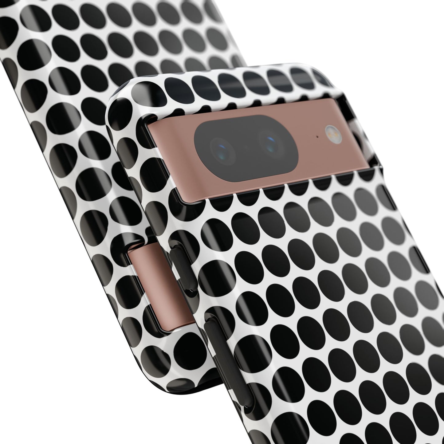 Cute Black White Polkadot Tough Case for iPhone, Samsung, Google