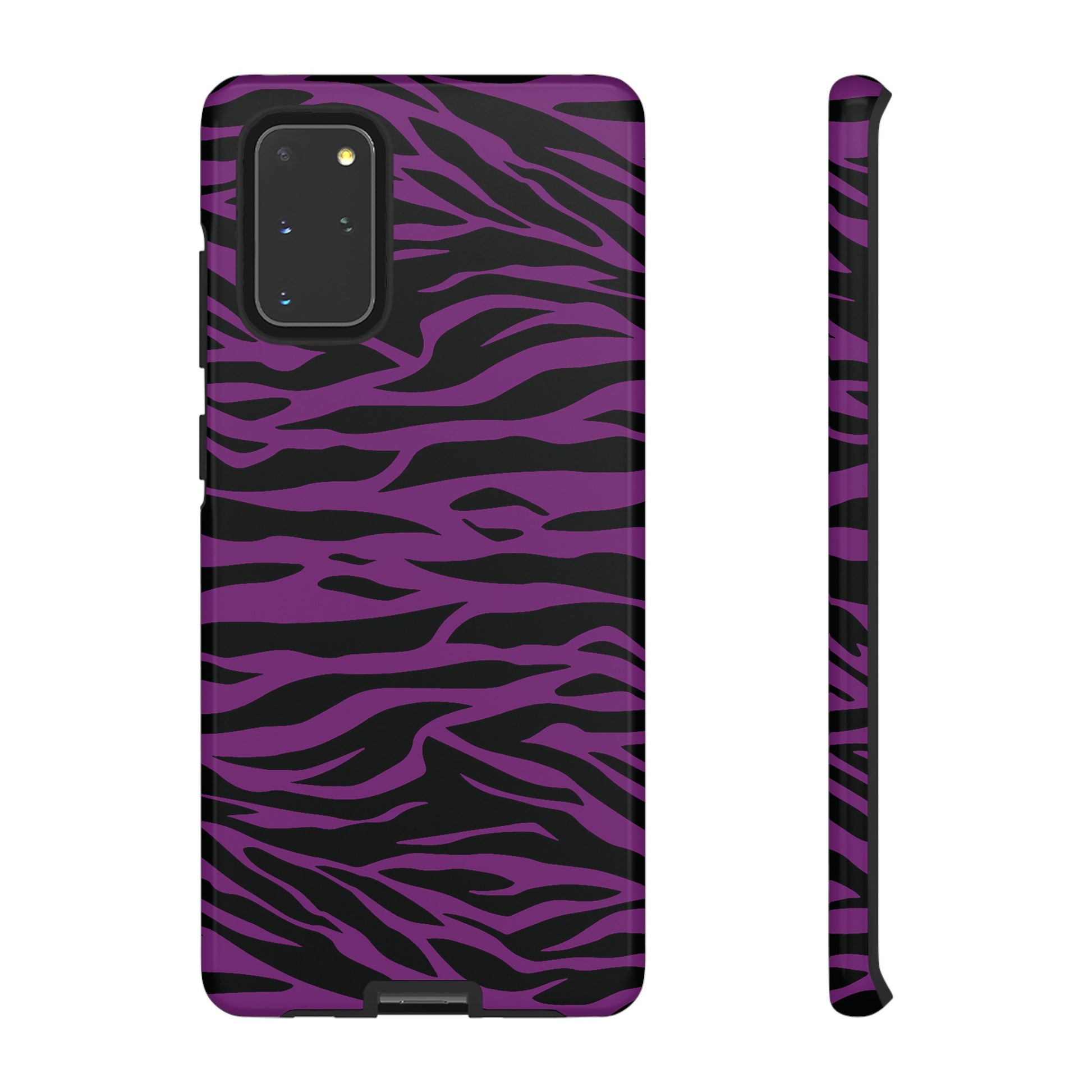 Purple Black Tiger print tough phone case, Phone Case, JSCHAFFA.com