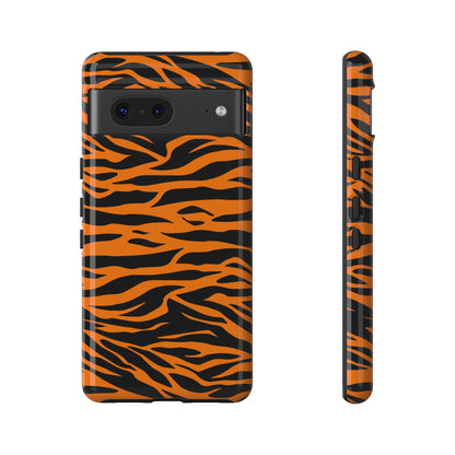 Orange Cute Wild Tiger Print Pattern Tough Phone Case.