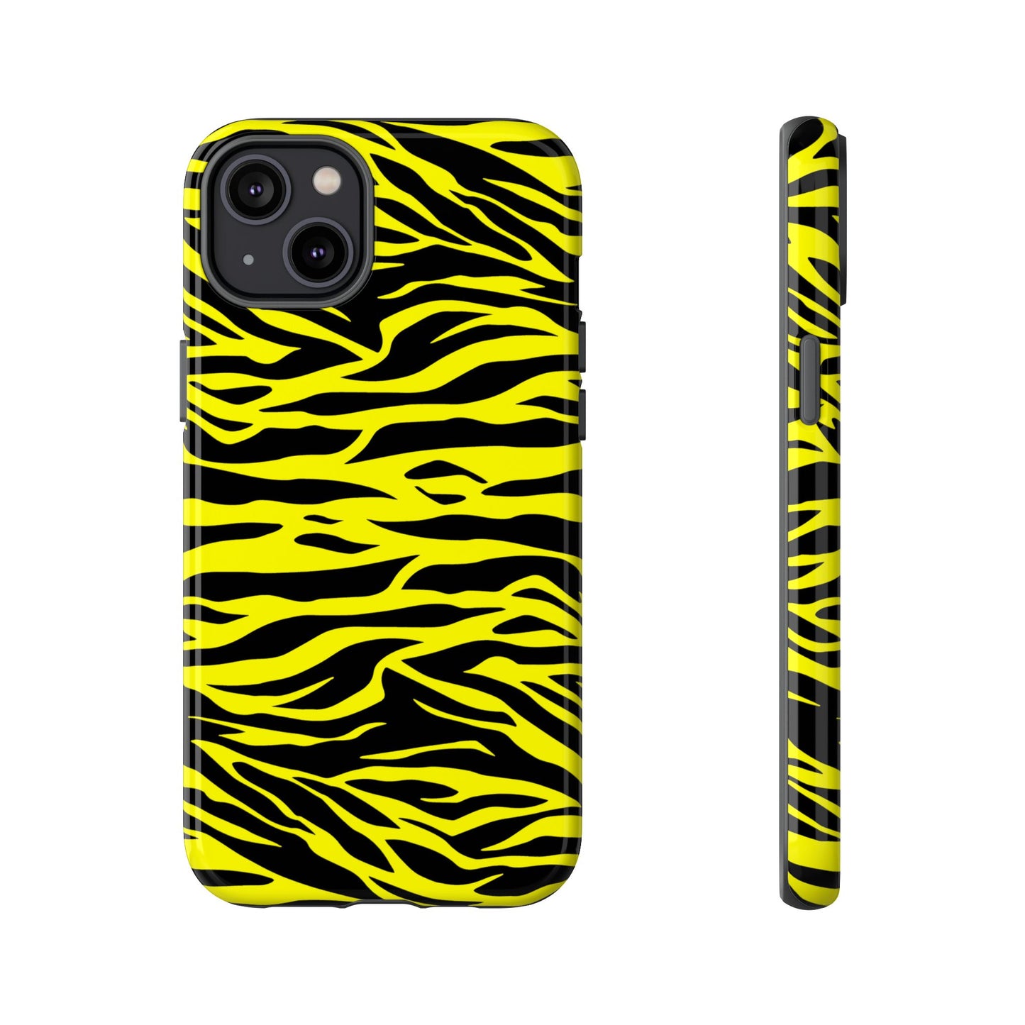 Yellow Cute Wild Tiger Print Pattern Tough Phone Case